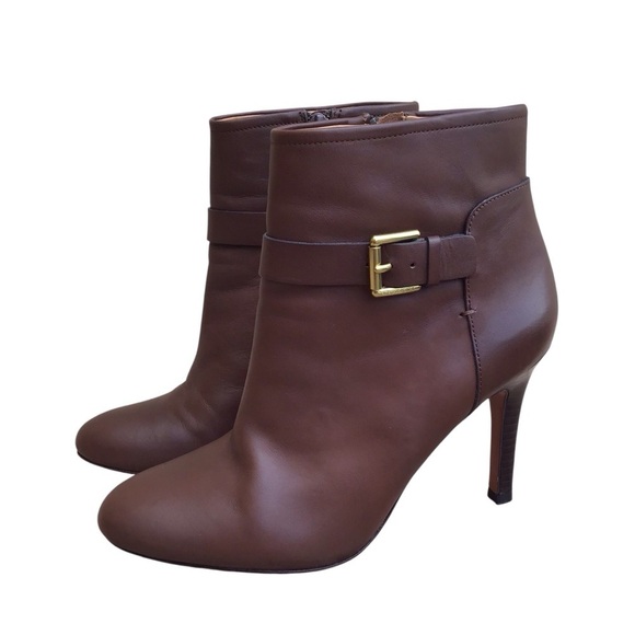 Coach Shoes - COACH Mason Women’s Brown Leather Buckle Heeled Ankle Boot Woman’s Size 9B